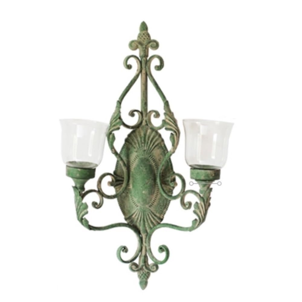 Candle Holder Retro Wrought Iron Wall-mounted Candle Holder Creative Garden Courtyard Decoration Candlestick