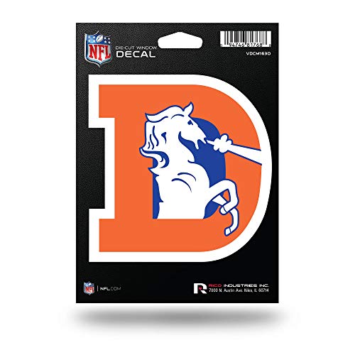 Rico NFL Broncos Retro Logo Medium Die Cut Decal, 9" x 5" x 0.2", Team Logo