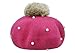 YJZQ Enfant Fille Chapeau béret Cachemire Béret Artiste avec Grand Pompon Fausse Fourrure Béret français avec Perles Blanc à décorer bébé Bonnet en Laine Casquette d'hiver pour bébé 3-6 Ans