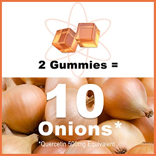 Quercetin Gummies - Powerful Antioxidant Supplements With 500Mg Turmeric, Bromelain, Elderberry, Echinacea Purpurea, Vitamin C & Zinc For Immune Health, Lung System, Improve Memory, Vegan (2 Pack) #TOP4