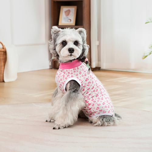 Image of FEimaX Dog Surgery Recovery Suit Female and Male Spay with Pee Hole, Pet Body Suits for Puppy After Spayed, Neuter Surgical Onesie for Small and Medium Dogs Cats, Alternative Bandages E-Collar & Cone