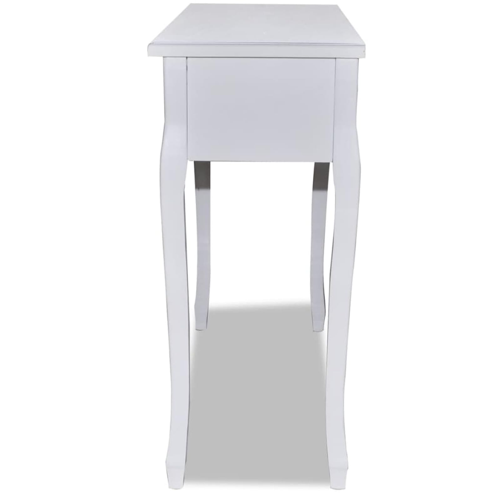 Homgoday Mesa Consola tocador con Tres cajones Blancos Mesas auxiliares de salón,Mesa Consola Recibidor Mueble de Entrada Estrecha Clásica