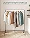 OROPY Industrial Pipe Clothing Rack Free Standing Set of 2, Heavy Duty Detachable Clothes Rack with 4 Stable Feet for Garment Storage Display, Black