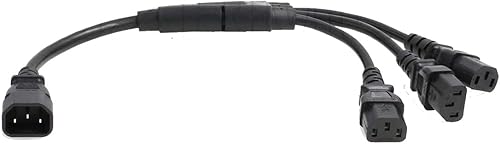 SZRMCC Equipo eléctrico UPS PDU Server Y Split IEC320 C14 a 3 x C13 10A 250V Cable de extensión de cable de alimentación