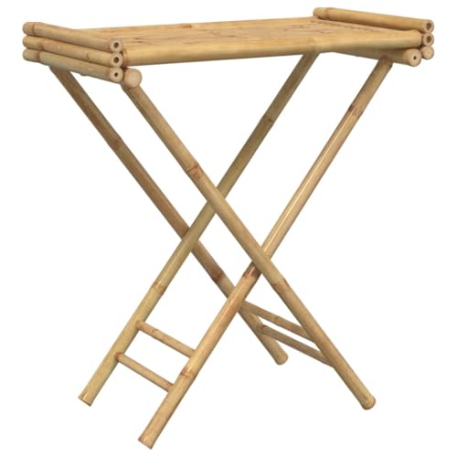 Table à plateau pliante en bambou pour optimiser les petits balcons