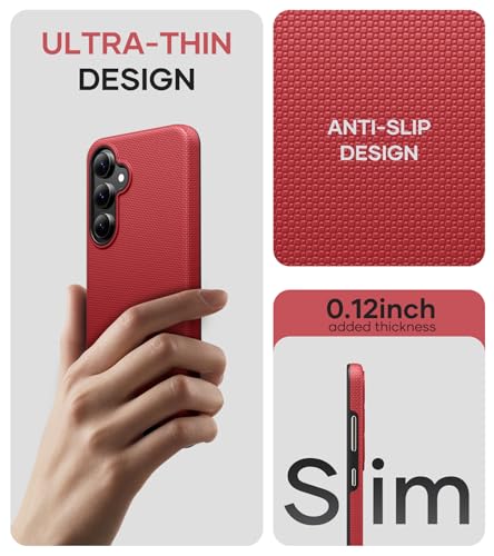 Image of SSLOTSCASE for Samsung Galaxy S24 FE Case [Raised Edges Protect Camera] Lightweight Sturdy Dual Layer Anti-Scratch Protective Case Cover for Galaxy S24 FE 5G 2024, Red | [Raised Edges Protect Camera] Lightweight Sturdy Dual Layer Anti-Scratch Protective Case Cover for Galaxy S24 FE 5G 2024