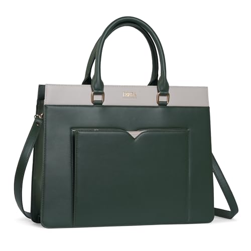 Image of HORRA 13 Inch Laptop Bag For Women Office use with Padded Laptop Compartment and Extra Pouch | Laptop Tote Handbag for Work| For College| Vegan Leather Handbag | Daily & Travel Use