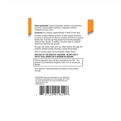 Hair Growth Vitamins for Women & Men, Multivitamin Hair Growth Supplement with Biotin Supplement & L-cysteine, Hair Regrowth Treatment for Women & Men, Hair Vitamins to Prevent Hair Loss, 120 Tablets