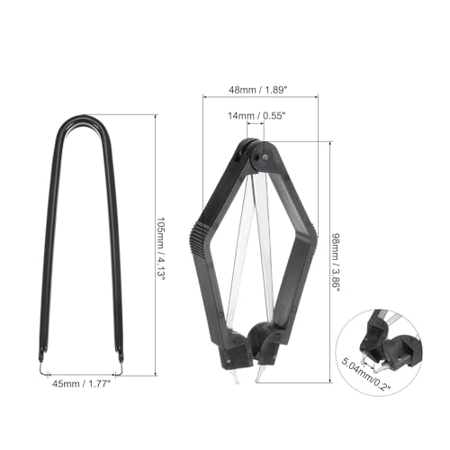 Image of uxcell IC Chip Extractor 100mm Stainless Steel with U Shape IC Chip Switch Puller Black for Component Motherboard, 2pcs