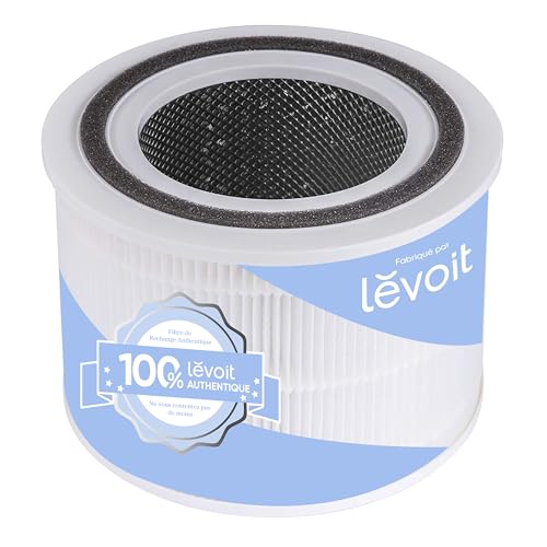 LEVOIT Filtre à Air de Rechange pour Purificateur Core 200S, HEPA et Charbon Actif, Contre Allergies, Fumée, Poussière, Pollen, Core 200S-RF, 35㎡, Blanc.
