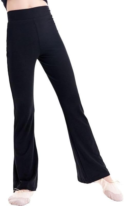 Toptim High Waist Flared Everyday Pants, Black Stretch Leggings, Athletic Bell Bottom Pants - Image 7