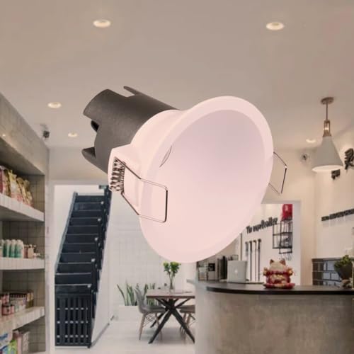 Partenopea Faretto LED cob tondo da incasso Bianco da 5w effetto scomparsa per controsoffitti in cartongesso lampada luce illuminazione casa soggiorno stanza letto negozio (Luce calda 3000K)