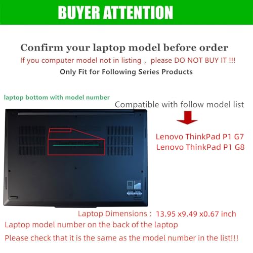 Funda para Laptop Lenovo ThinkPad P1 Gen 7/8 16pulg PU miniatura 2
