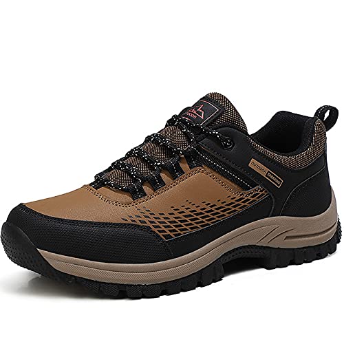 hongrenamz Trekking Shoes Men's Waterproof Low Rise Outdoor Lightweight Non-Slip Hiking Trail Sneakers