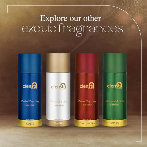Image of Clensta Madrid Deodorant for Men 150ml Pack of 2 Body Spray Long Lasting | All Day Freshness | Born in Spain