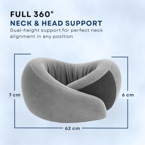 Image of 360 Memory Foam Travel Neck Pillow, Adjustable Velcro