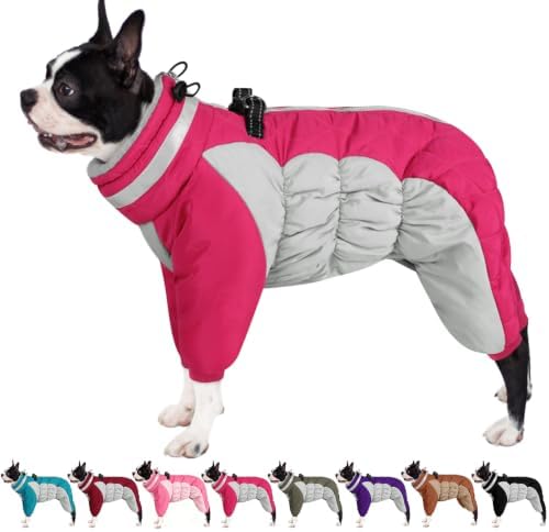 AOFITEE Hundemantel Mittelgroße Hunde Warmer Winter Hundeoverall mit Beinen | Wasserdicht Hundejacke mit Geschirr Gefütterter Winteroverall für Hunde, Wintermantel Hund Mantel für