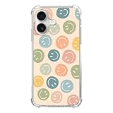 Vusbvelnot Cute Colorful Smile Face Phone Case Compatible with iPhone 17, Happy Face Phone Cover for iPhone 17