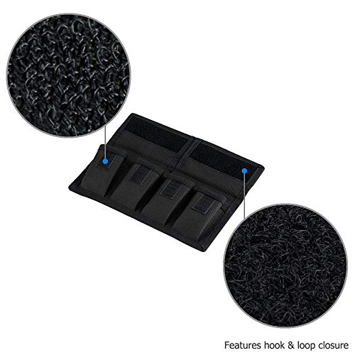 Camera Battery Pouch Holder Case For 4 Pcs Sony Np-F550 Np-Fw50 Np-Fz100 Np-Bx1 Canon Lp-E6 Lp-E8 Lp-E10 Lp-E12 Lp-E17 Fuji Np-W126 Nikon En-El14 En-El15 With Zipped Pocket To Store Sd Tf Xqd Cf Cards #TOP5