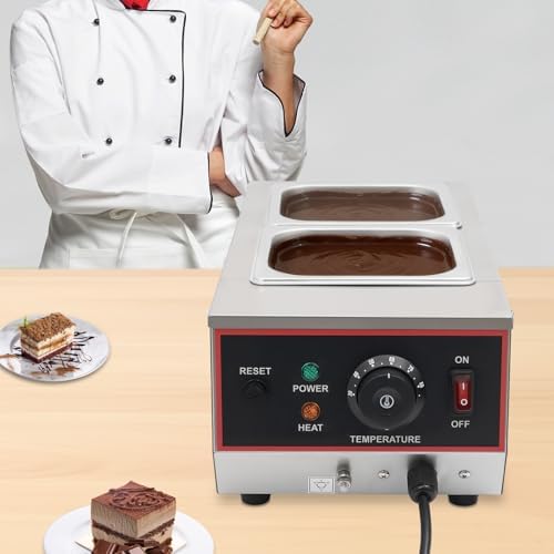 Dual Chocolate Melting Pot, 3L 800W Butter Blocks Melting Machine, 86-185℉ Adjustable 110V Constant Temperature Function Stainless Steel w/Clear Control Panel, Removable Pots (3L Silver Dual Pot) - 2