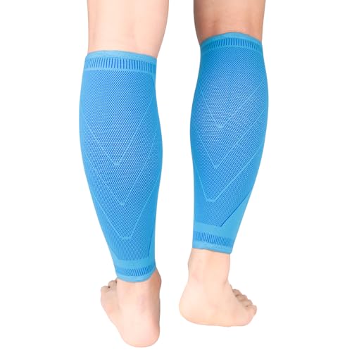 NuCamper 2 Pack Manchon Compression Mollet Homme Femme, Manchons de Compression, Chaussette de Contention Sans Pieds, Sports Calf Sleeves pour Course Jogging Vélo Fitness, Soulager les Tibia, Varices