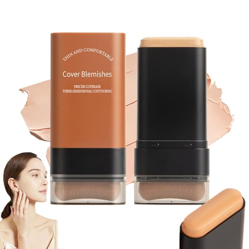 2025 Base de Maquillaje Hidratante Ligera Coreana con Brocha, Barra Flawless Eraser, Barra de Doble Cabezal, Cobertura Total (05)