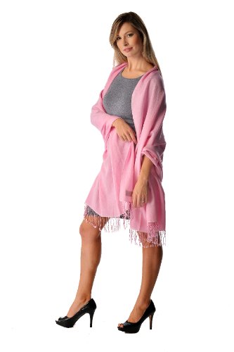 Cashmere Boutique 70% Cashmere and 30% Silk Pashmina Shawls for Women - Luxury Lightweight, Soft and Warm - 36" x 80"2