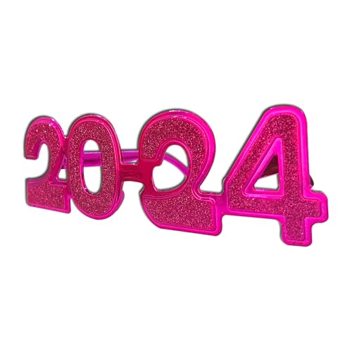 GotGala 2023 New Year Party Glasses Rose Red Glitter Happy New Year Eyeglasses for New Years Eve Celebration Party Supplies