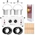 Double Wax Warmer Professional Electric Heater, Hair Removal Dual Parrafin Hot Facial Skin Equipment SPA Adjustable Temperature with 140 Wooden Sticks Wax Strip Wax Rings