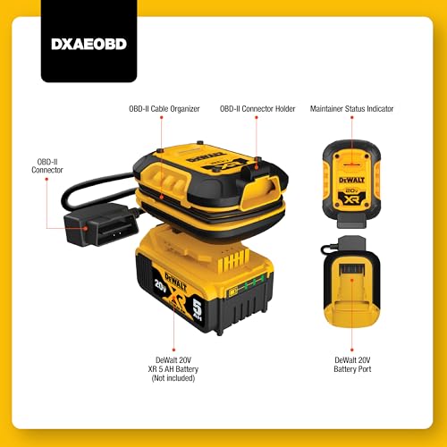 DeWalt DXAEOBD Professional 1 Amp Battery Maintainer for Use with 20V DeWalt Lithium Battery Pack image 6