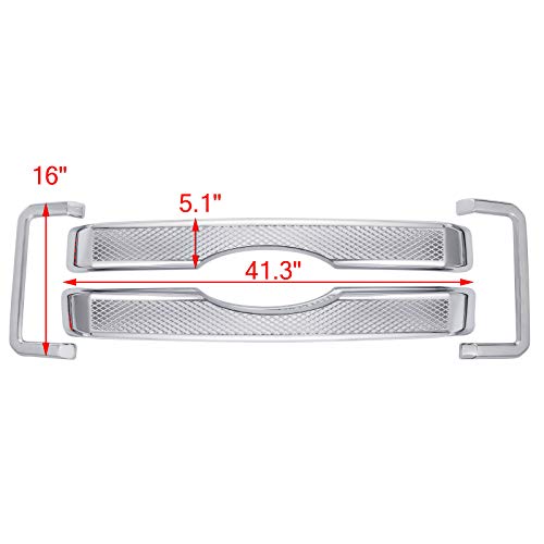 Youngercar Grille Cover For 2011-2016 Ford F-250 F-350 F-450 F-550 Super Duty Front Bumper Hood Chrome Abs Grill Cover-8Pcs #TOP3