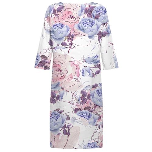 Robe de soleil violette à manches courtes style décontracté - 5