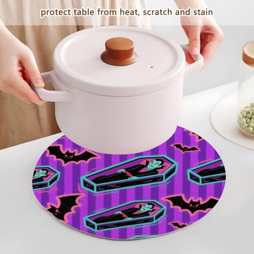 Dessous de plat résistant à la chaleur violet 38cm protège table poêle casserole - 6