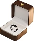 LAODA Ring Box for Men for Engagement, Wedding,Proposal Luxury PU Leather Material Ring Storage Holder Box with Clip for Men's Wide Wedding Band and Women's Big Thick Rings(1, Brown)