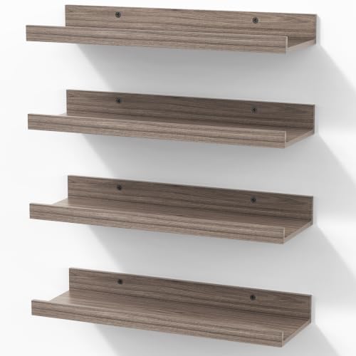 Image of BAYKA 15.7x5.12 Floating Shelves for Wall,Room Decor,Raised Lip,4 Pack