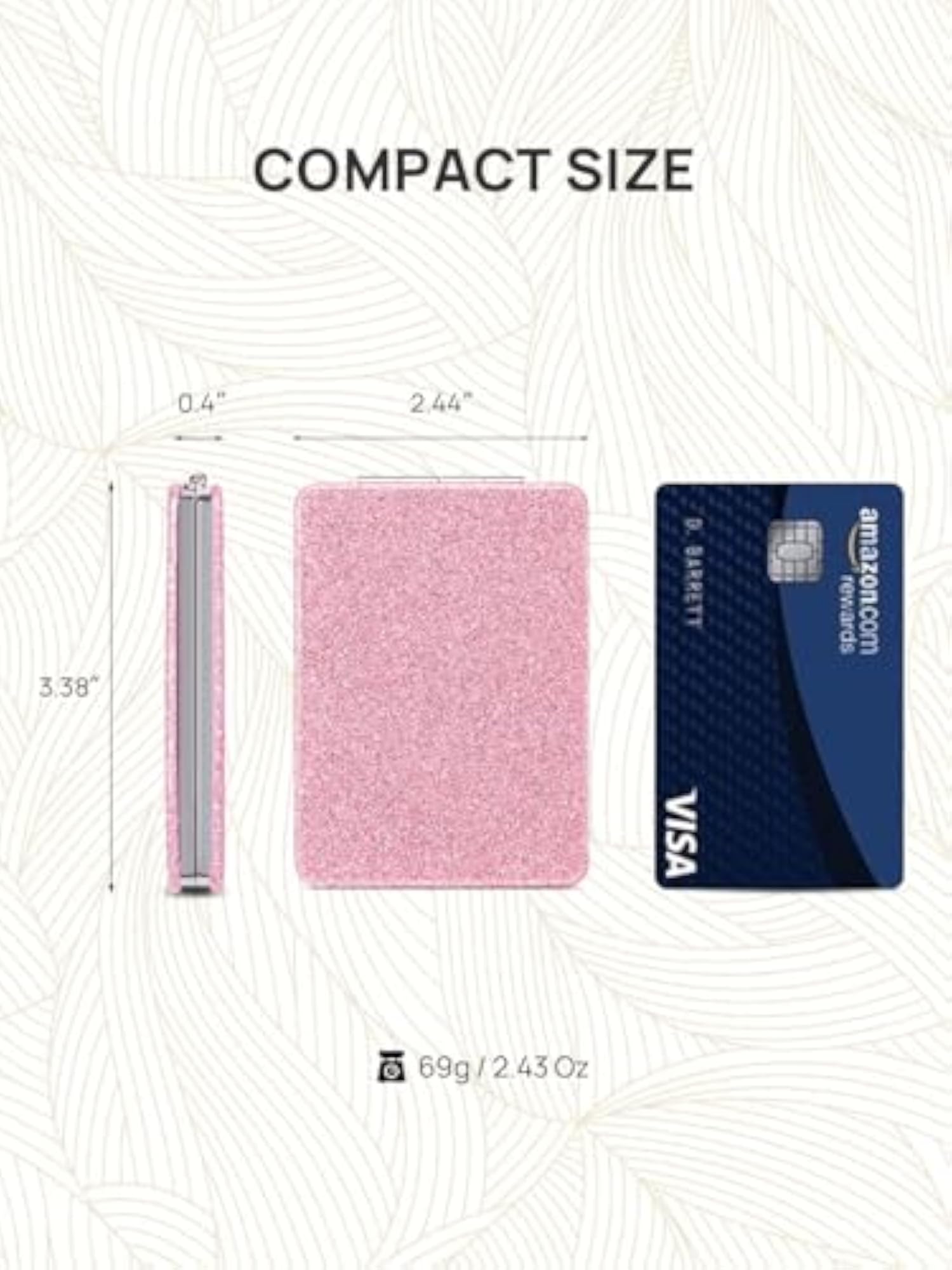 Compact Glitter PU Leather Mirror, Portable Makeup Accessory
