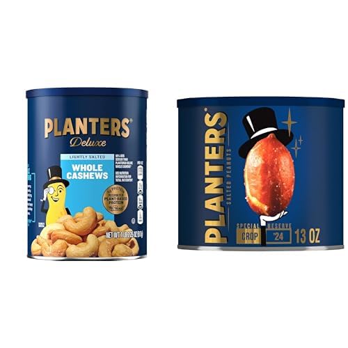 Image of PLANTERS Deluxe Lightly Salted Cashews, 1lb 2.25oz + PLANTERS Special Reserve Peanuts, 13oz