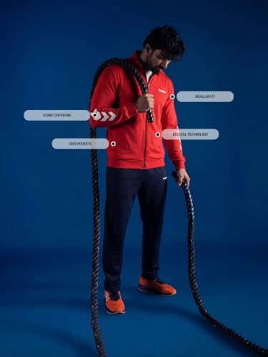 Image of hummel Promo Men's All weather Regular Fit Track Suit with Zipper and Pockets Comfortable Breathable Stretchable Soft Fabric For Everyday Use Ideal for Gym Training or Running Loungwear