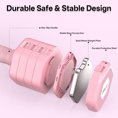 Image of JOROTO 5-in-1 Adjustable Dumbbell Set, 8LB /11LB Pair Adjustable Weights for Women at Home, 1s-Adjust Dual Locking Stable Hand Weights with TPE Soft Handle, Home Gym, Rehab, Pilates, Yoga, Strength Training