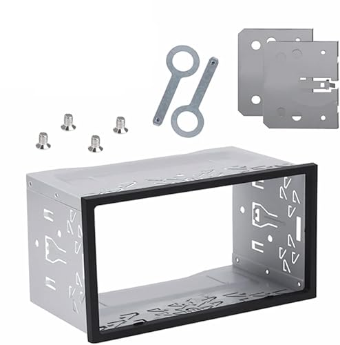 Auto Radio Montage Rahmen 2DIN Doppel Metallrahmen Halterung Faszienmontageset für Doppel DIN Auto Radio Auto DVD Player GPS Navigation, Universal Auto Halterung Einbaukit mit Blende
