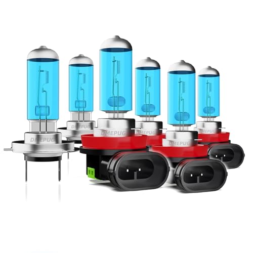 Image of Compatible With Chevy Traverse Headlights High and Low Beam 2013-2018 headlight bulbs, H7 High Beam H11 Low Beam H11 Fog Light, 6000K Bright White, Plug N Play, 6-Pack
