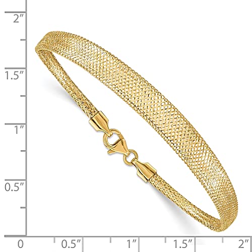 14k Yellow Gold Stretch Mesh Graduated Wrap Bracelet Fancy Adjustable Fine Jewelry For Women Gifts For Her - Image 4