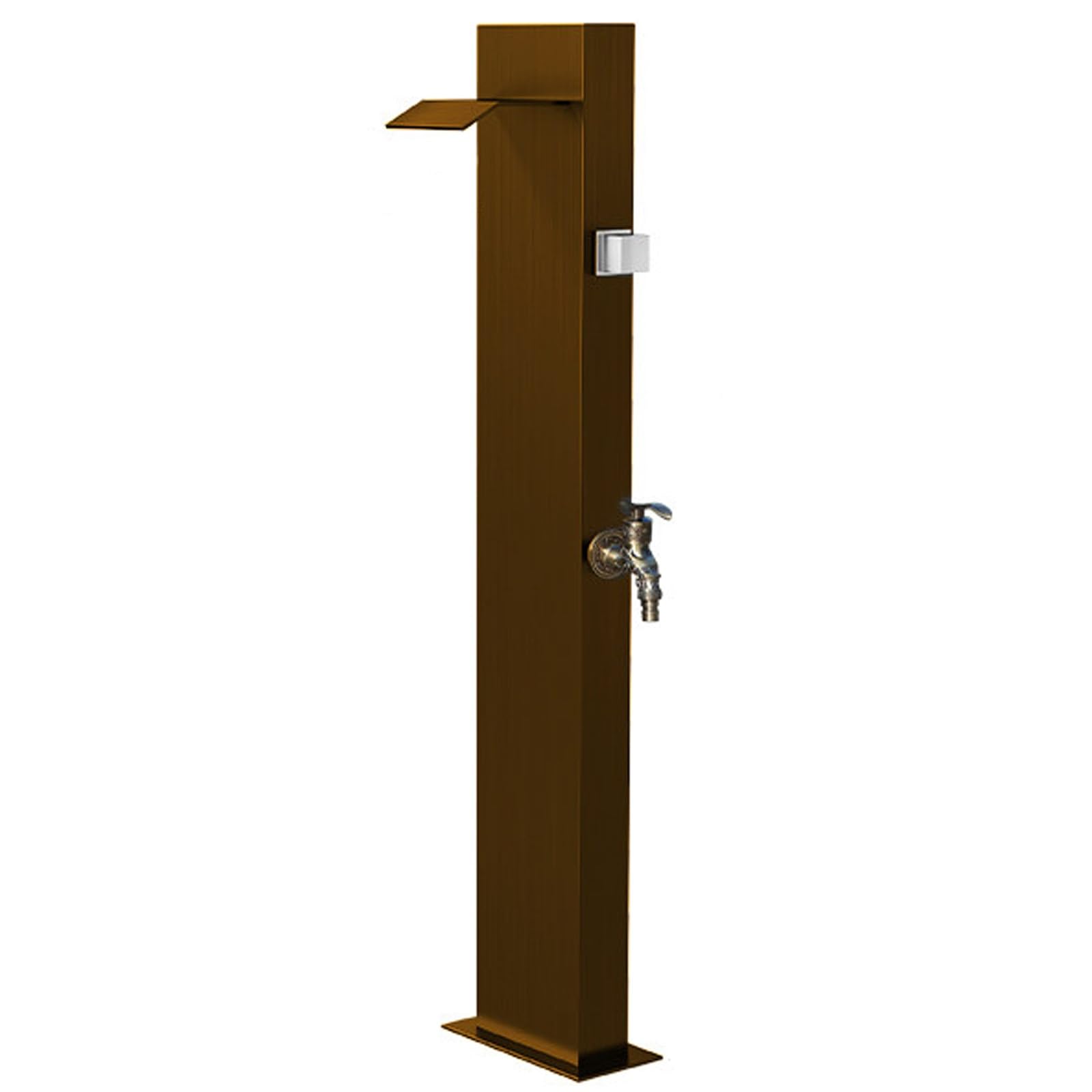 Yangllyj Brown 304 Stainless Steel Outdoor Garden Water Column, Frost Proof Yard Hydrant With Side Waterfall Outle For Backyard Patio