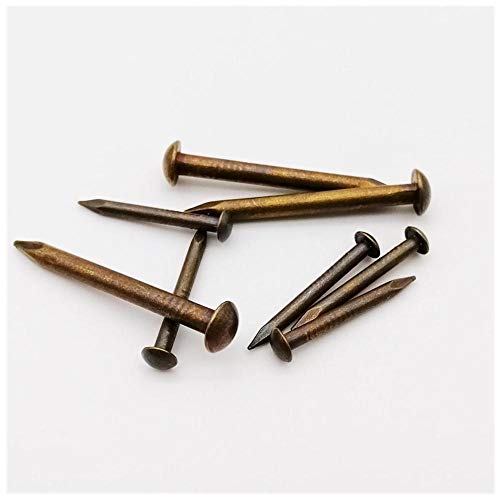 Hardware Nails, concrete nail, 10/100 piezas Clavos de cobre puro bronce, cabeza redonda pequeña, diámetro 1.2-2.8 mm, longitud 8-50 mm, usado para bisagras de muebles miniatura 5