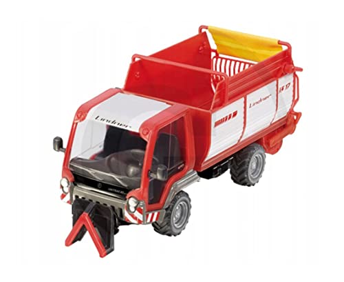 siku 3061, Lindner Unitrac mit Ladewagen, 1:32, Metall/Kunststoff, Rot,...