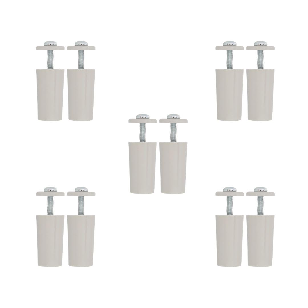 Amig Gray - Pack Of 10 Roller Shutter Stoppers | Shock Absorber With M5 Rustproof Screw And Outer Washer | Weather Resistant | Length: 60 Mm | Grey