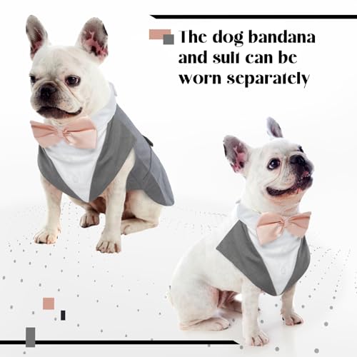Hund Kleidung Tuxedo, Haustier Mantel Formale Hochzeit Verkleidungen & Kostüme für Hunde Chihuahua Kostüm Formelles Hunde-Smoking(Grau, S)
