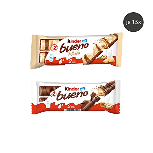 Bundle 15x kinderen bueno white 2 stuks en 15x kinderen bueno 2er (30x2 repen) met gratis vruchtenrubbers van Genussleben - Image 3
