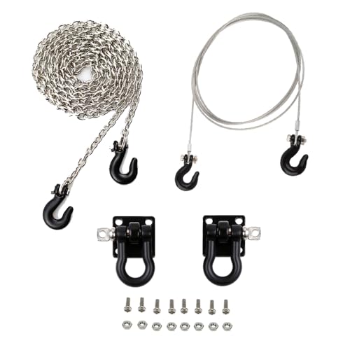 1/10 RC Crawler Tow Chain,Trailer Tow Rope,Rescue Hook Buckle for Traxxas TRX4 Axial SCX...