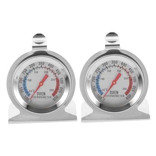 IWOWHERO 2 Piezas Termómetro para Horno Acero Inoxidable Resistente Alta Temperatura Doble para Cocina y Barbacoa Unidades